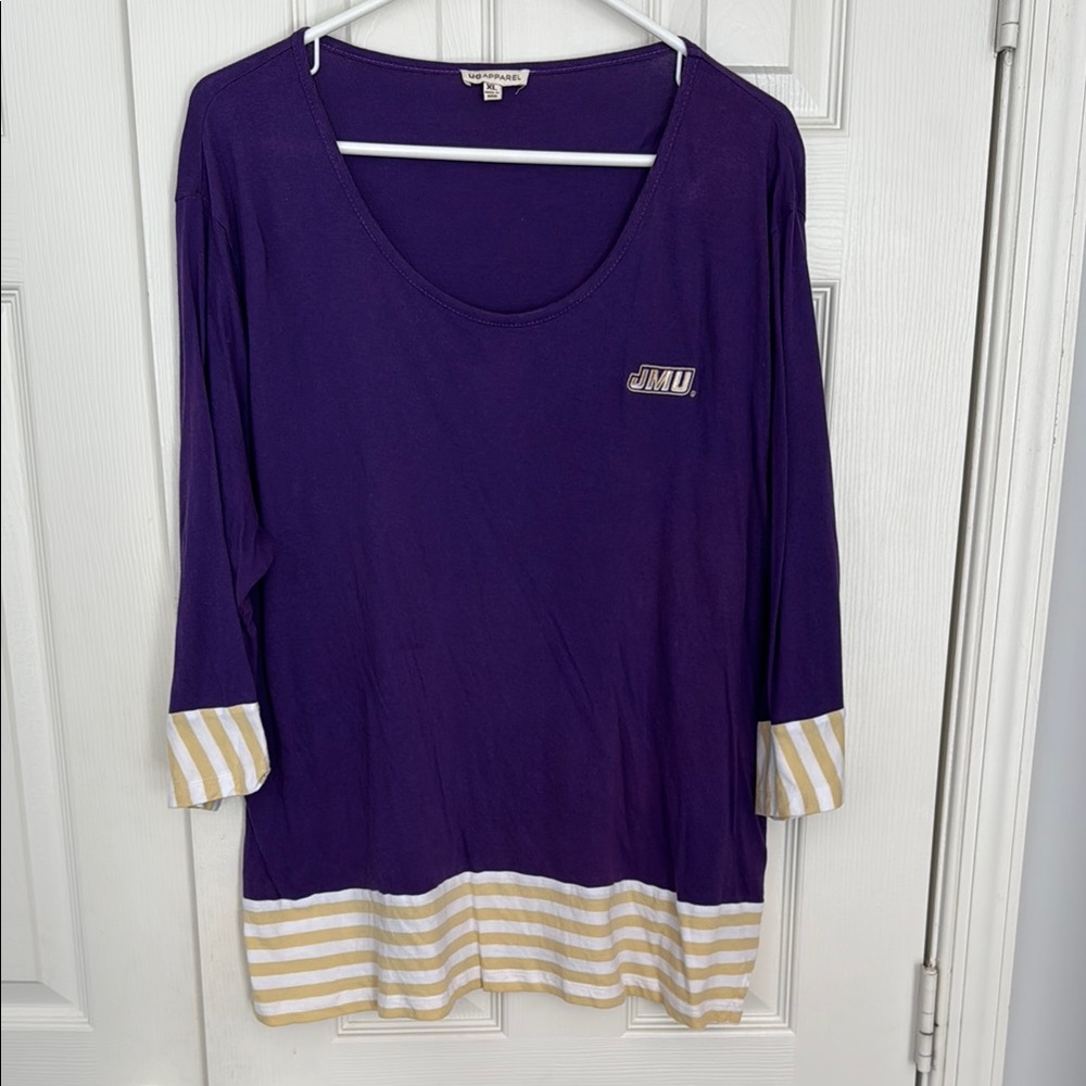 Purple Relaxed Tunic with Long Sleeves